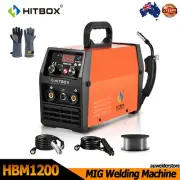 2 IN 1 Flux Core MIG Welder 220V IGBT Gasless MIG MMA Welding Machine & Gloves