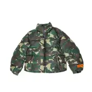 Heron Preston Men Nylon Puffer Jacket Camo Size M