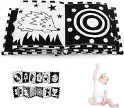 High Contrast Baby Book, Black and White High Contrast Cloth Book Baby Sensory Toys Ladybug Style Sensory Cards Cot Liner for Newborn Shower Gifts