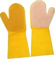 2 Pcs Pool Cleaning Gloves Yellow Scrubbing Mitts with Enhanced Grip for Swimming Pools Hot Tubs Spas for Cold Weather Use