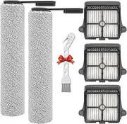 Derborisen Roller Brush Replacement and HEPA Vacuum Filter for Tineco Floor ONE S6/S7 Pro Smart Cordless Wet Dry Vacuum Cleaner, 2 Roller Brushs,3 HEPA Filters and 1 Cleaning Brush