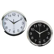 Italplast Round Clock Chrome Frame - 26cm White Face