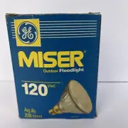 GE Miser Floodlight Bulb 120 Watt Outdoor NEW 2000 Hours VTG USA NOT LED NEW