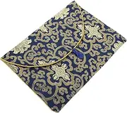 COHEALI Embroidery Brocade Pouch for Buddhist Scriptures and Sundries Storage Convenient Holder for Travel Office Home Use Lightweight Design with Chinese Knot Closure Stylish