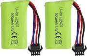 Fytoo 2PCS 7.4V 500mAh SM-4P Plug Battery high-Rate Lithium Battery for EC16 DE85 RC Boat/Ship Model/car Model