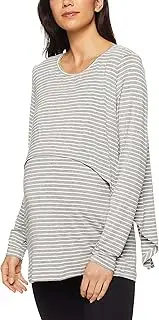 [Ripe] Maternity Women Swing Back Nursing Top, Silver Marle, X-Large