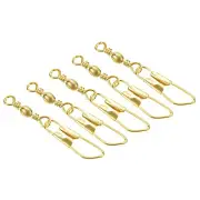 Fishing Barrel Swivel with Safety Snap, 50Pcs 11lb Carbon Steel, Golden