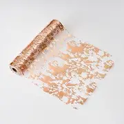 CHUQING Rose Gold Table Runner Roll,Glitter Rose Gold Thin Mesh Table Runner 11x108 Inches,Rose Gold Table Cloth Decorations for Event Party,Birthdays,Baby Shower,Wedding, Valentine's Day, Christmas