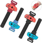 Wrist Bands for Just Dance 2024 2023 2022 2021 2020, Compatible with Switch/Switch Oled, Adjustable Elastic Straps for Zumba Burn It Up -Upgraded, 2 Pair Armbands for Adults and Kids