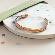 Lyra Twisted Cuff Bangle in Rose Gold 55mm