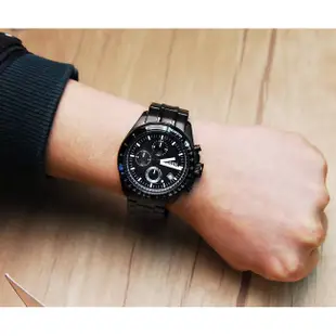 FOSSIL CH2601 手錶 44mm 鋼帶 黑色錶盤 計時 三眼 男錶女錶
