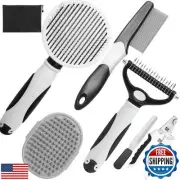KUEIOX Dog Brush for Shedding, 7 PCS Dog Grooming Brush Kit, Undercoat Rake,