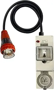 Power Adapter 3 Pin 32 Amp Single Phase to 3 Pin 15 Amp Single Phase Outlet, RCBO Protected