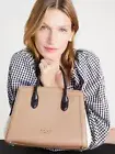 NWB Kate Spade Knott Medium Satchel Beige Colorblock Leather K438 Dust Bag FS