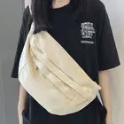 Canvas Chest Bag Soft Zipper Bag Practical Diagonal Bag Male Female