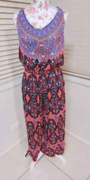 CAMILLA BEACH HOUSE Valeriya T Back Jumpsuit sz 1 AUS 10 - 12 NWT $279 Boho