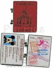HTF Disney pin WDW Marquee Passport Magic Kingdom Mickey Mouse Hinged Orig Card