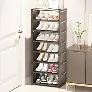 Vertical Shoe Racks, Shoe Shelf 8 Tiers, Adjustable, Space Saving, Hold up to 18 Pairs of Shoes, Stackable Shoe Tower for Living Room, Entryway, Small Spaces