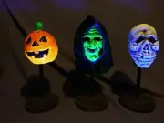 Halloween 3 S.T.W Florescent Mask Set Of 3 small scale 5"masks