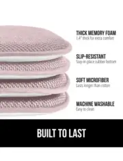 Gorilla Grip Memory Foam Chair Cushions 16X16 Stay In Place Backing Set of 6