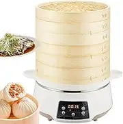 Electric Food Steamer, 8L Tier Fast Steam Pot Bamboo with 24H Intelligent Reservation and 60 Minute Timer, 3 Levels of Power Adjustment, 2000W Removable Food Steaming Cooker for Home