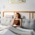 Large Triangular Headboard Pillow with Head Roll Pillow, Backrest Positioning...