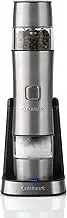 Cuisinart Electric Salt and Pepper Grinder Set Rechargeable Seasoning Mill No Batteries Needed, 20 Min Charging Measuring Cap Adjustable Grind Settings 3 Year Guarantee Silver