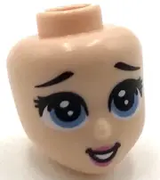 Lego New Light Flesh Nougat Mini Doll Head Friends Sand Blue Large Eyes Worried