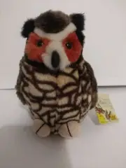 GREAT HORNED OWL Wild Republic Audubon Birds NWT Stuffed Plush Bird Call WORKS!