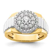 14k Two-Tone 1 1/4 Ct. Lab Grown Diamond VS/SI+ G+ Cluster Men's Ring