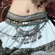 Belly Dance Belt Irregular Stretchy Long Tassel Sequin Latin Dance Hip Scarf