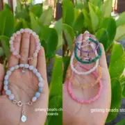 Natural Gemstone Sterling Silver 925 Beaded Bracelet Charm Tree of Life Handmade