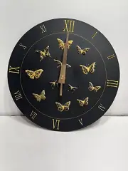Gold Butterflies 10” Silent Wall Clock Quartz Movement New
