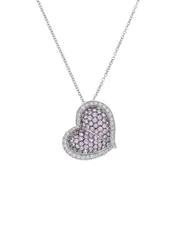 Diana M. Fine Jewelry 18K 3.00 ct. tw. Diamond & Sapphire Heart Necklace