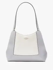 Lena Colorblock Pebbled Leather Triple Compartment Shoulder Bag