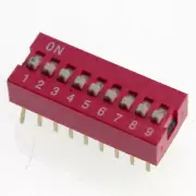 Lot10 DIP Switch 9 Positions 2.54mm Pitch Through Hole Silver Top Actuated Slide