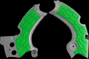ACERBIS X Grip Frame Guards Silver Green Kawasaki KX250F 15-20
