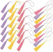 NUOBESTY Handmade Tassel Bookmarks 30pcs Tassel Bead Charms for DIY Craft Decorative