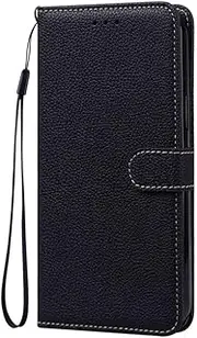 Case Solid Color Leather Flip Stand Phone Case on for Samsung Galaxy A54 A14 A34 5G A04 A04S Wallet Cover,Black,for Samsung A04S