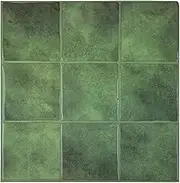 Miscasa Green Peel and Stick Backsplash - Self-Adhesive Faux Spanish Handmade Tile Stick for Kitchen, Bathroom, Living Room, Fireplace