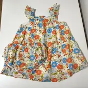 Angel Dear Poppy Mix Sundress Bloomers Set Organic Muslin Girls 12-18 Months NWT