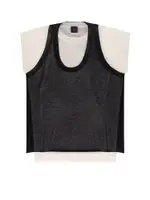 [Pinko] Pinko-Mark Cotton Blend T-Shirt With Combined Top-Donna XS