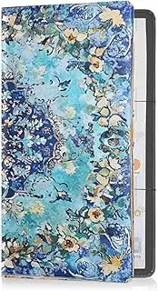 [Caihoyu] Leather Registration and Insurance Card Holder Men Women Auto Truck Comparment Accessories Case for Cards, Essential Document, Driver License Vehicle Paperwork Bohemian Boho Vintage Mandala Style