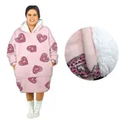 Adult Women Comfy Warm Blanket Hoodie with Sherpa Fleece Reverse