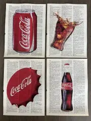 Coca-Cola (Coke) Themed Dictionary Print Art - Set of 4