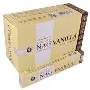 Vijayshree GOLDEN NAG VANILLA Incense - Bulk 1 Box (12 Packets)