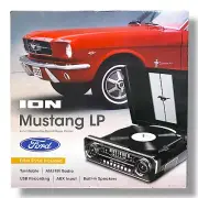 ION Ford Mustang LP 4-in-1 Turntable Classic Car Record Player Radio NEW (Black)