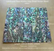 1pc 120x140mm Laminated Paua Abalone Sheet Veneer Blank Inlay Thick:0.15-0.2mm