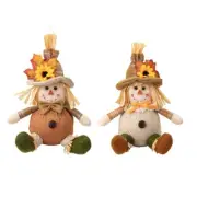 Comfortable Straw Scarecrows Hanging Sphere for Seasonal Home Embellishment