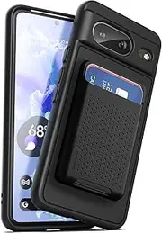 Encased Wallet Case for Google Pixel 8 with Removable Card Holder, Black (Compatible with MagSafe)